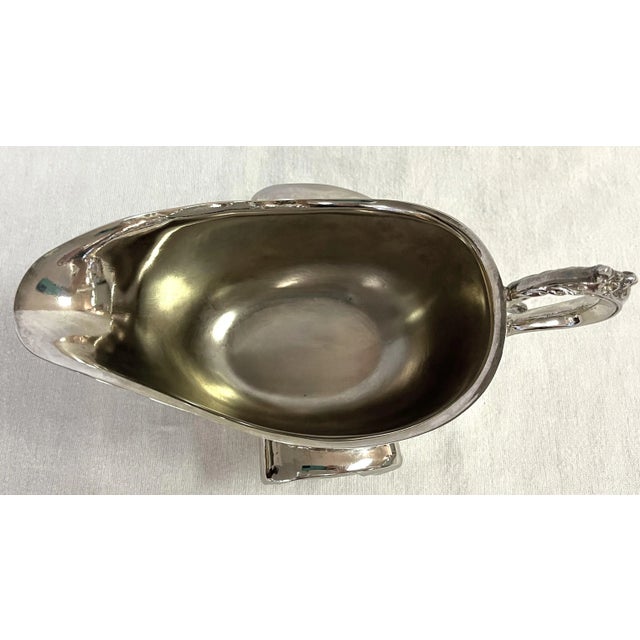 Vintage Silverplate Gravy Boat For Sale - Image 4 of 13