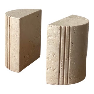Fratelli Mannelli Travertine Bookends - a Pair For Sale