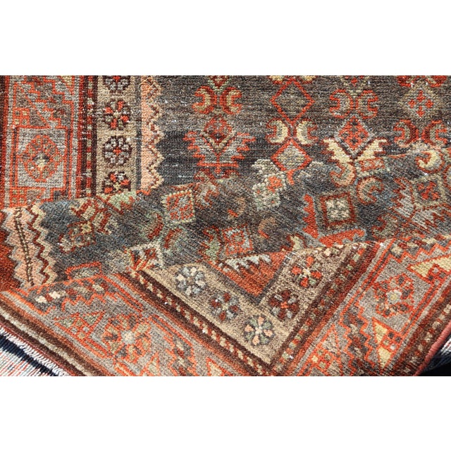 Antique Persian Hamadan Runner With Sub-Geometric Tribal Motif Design For Sale - Image 10 of 11