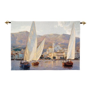 Tall Sails Loom Woven Tapestry - 92 X 132 Cm (3'0" X 4'4") - Requires Rod Size 3 For Sale
