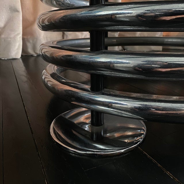 1970s Italian Modernist Round Chrome Dining Table For Sale - Image 10 of 13