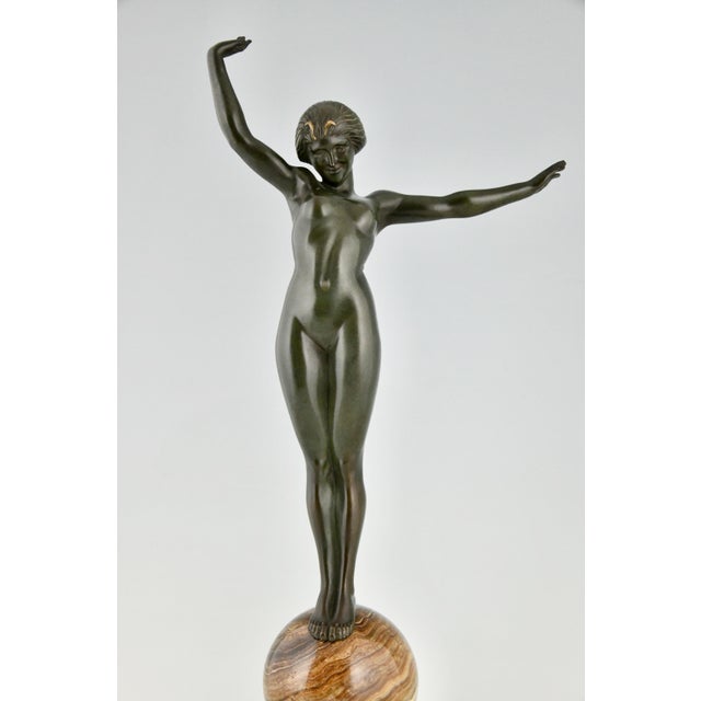 Maurice Guiraud Rivière, Nude, Ball Dancer Balance, 1925, Bronze on Marble Base For Sale - Image 11 of 13