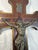 Antique 1800's French Bronze Patinated Metal Inlaid Wood Wall Crucifix Cross For Sale - Image 4 of 12