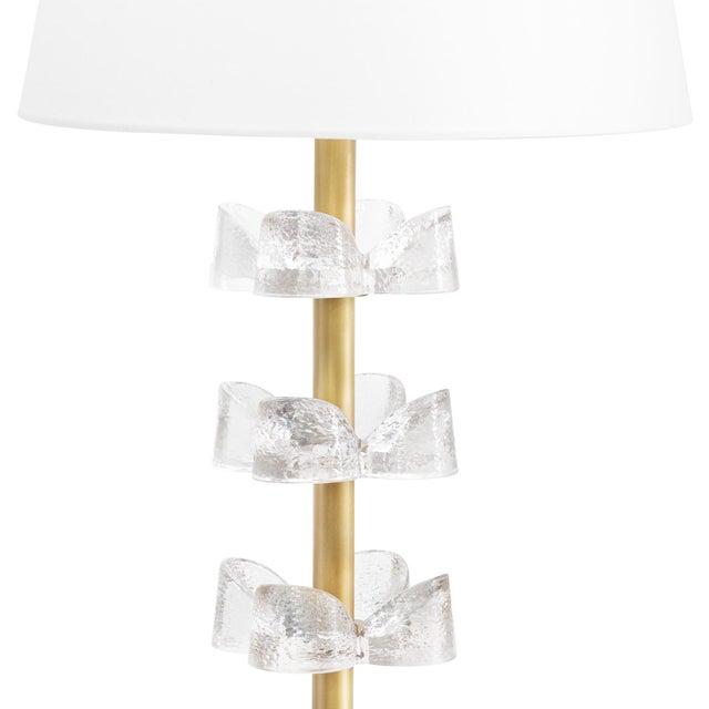 Regina Andrew Bella Glass Flowers Table Lamp, Natural Brass For Sale - Image 4 of 7