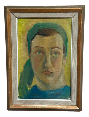 A‑S Nilsson, Portrait, 1950s, Oil Painting on Panel, Framed