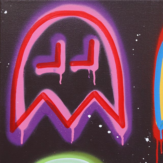 2020s Gamer for Life - Original Multicolor Pop Art Mixed Media Painting on Canvas by Amber Goldhammer For Sale - Image 5 of 9