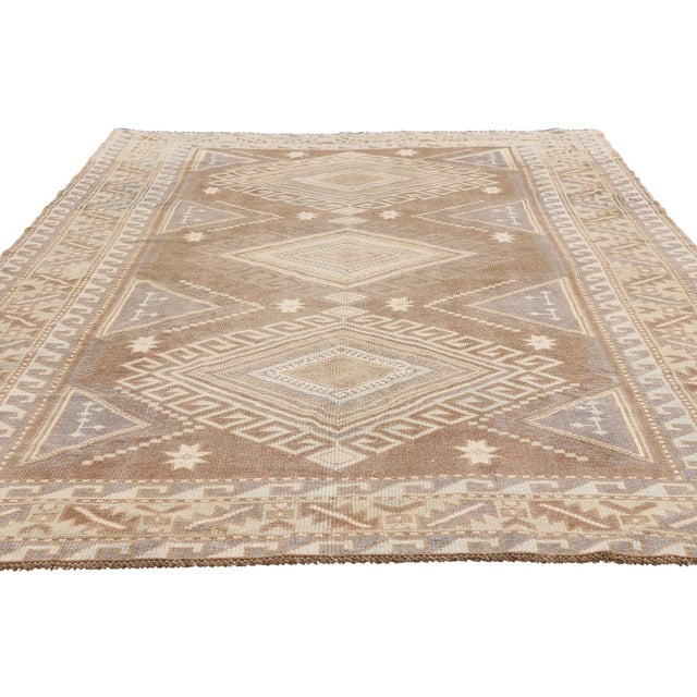 Mid-Century Modern Vintage Turkish Kars Rug, 05'00 X 07'11 For Sale - Image 3 of 10