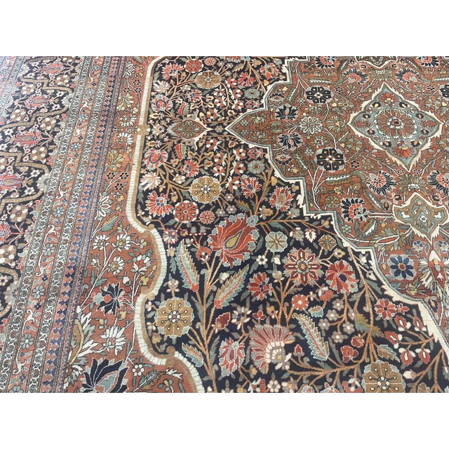 Antique Persian Mohtasham Kashan Rug 9’2" X 12’4" For Sale - Image 9 of 9