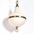 This elegant Mid-Century Modern Murano Glass & Brass Pendant Chandelier originated in Italy, circa 1960. The fixture...