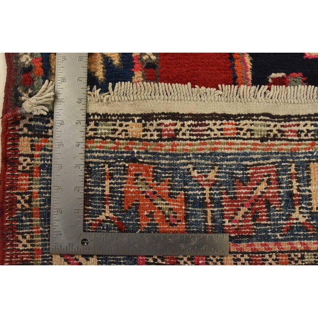 Caucasian Runner 4′ X 11′ Red Wool Vintage Tribal Hand-Knotted Oriental Rug For Sale - Image 15 of 15