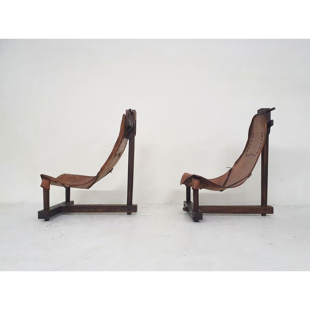 Set of Saddle Leather Lounge Chairs, Brazil, 1960s For Sale - Image 6 of 18