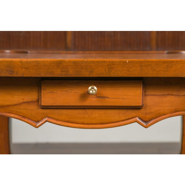 French 1860s Napoleon III Walnut Game Table with Four Drawers and Cabriole Legs For Sale - Image 12 of 12