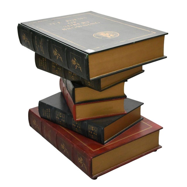 Stacked "Old Book Style" Side Table With Single Drawer For Sale In Tampa - Image 6 of 9