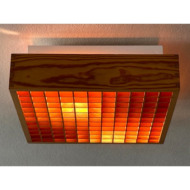 Mid-Century Modern Pine Wood Flush Mount, Sweden, 1970s For Sale - Image 9 of 18
