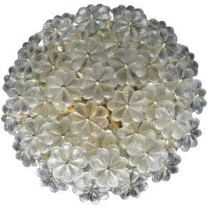 1960s Large Ernst Palme Floral Glass Sconce Flush Mount