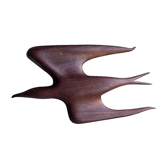 Mid 20th Century Hand Carved Falcon Wall Sculpture Attributed to Arthur Umanoff for Raymor For Sale - Image 10 of 17