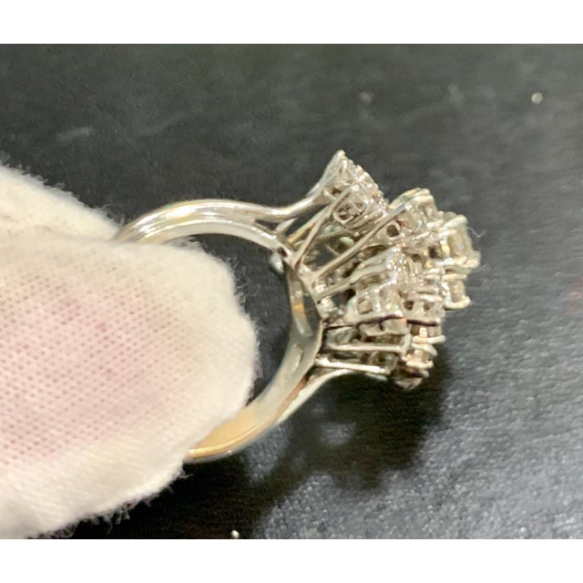 2.5 Carat Diamond Cluster Cocktail Ring 18 Karat White Gold 12.8 Grams Ring For Sale - Image 11 of 18
