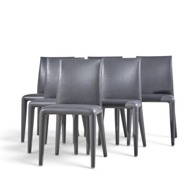 Mid-Century Modern Mario Bellini for B&b Italia Vol Au Vent Mid Century Italian Leather Dining Chairs - Set of 6 For Sale - Image 3 of 11