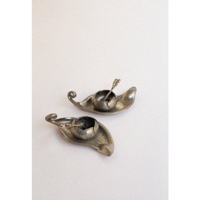 Art Nouveau Pewter Salt Cellars by A.E. Chanal, 1890s, Set of 4 For Sale - Image 4 of 6
