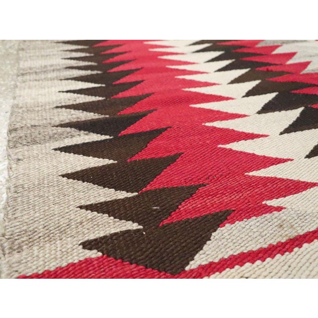Mid 20th Century Galerie Shabab Collection Tribal Mid-20th Century Handmade American Flatweave Navajo Throw Rug For Sale - Image 5 of 9