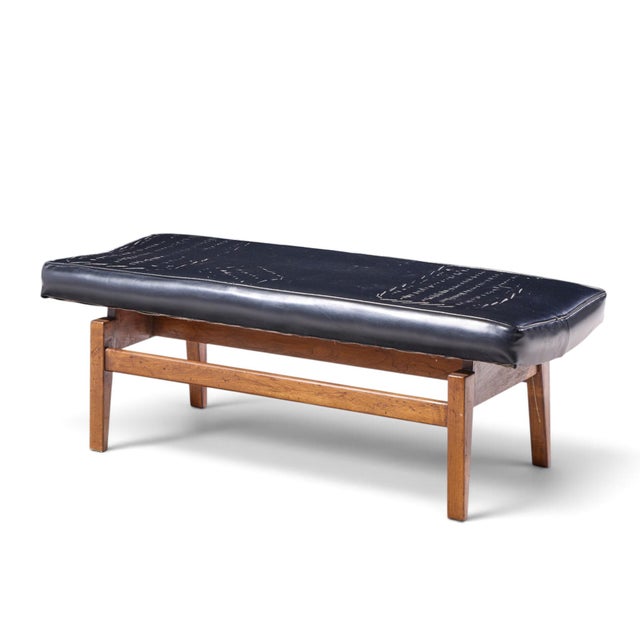 Mid-Century Modern Jens Risom Mid Century Walnut Floating Bench For Sale - Image 3 of 9