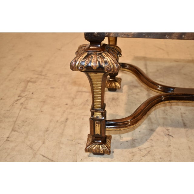 Exquisite 19th Century Italian Walnut and Gild Stool For Sale - Image 4 of 7