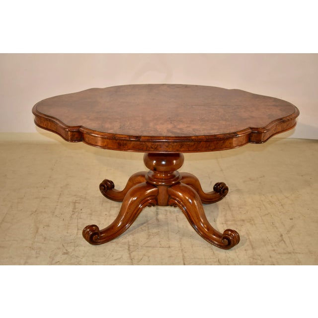 Wood 19th Century English Burl Breakfast Table For Sale - Image 7 of 9