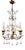Vintage Metal Murano Glass Flower Chandelier, 1940s For Sale