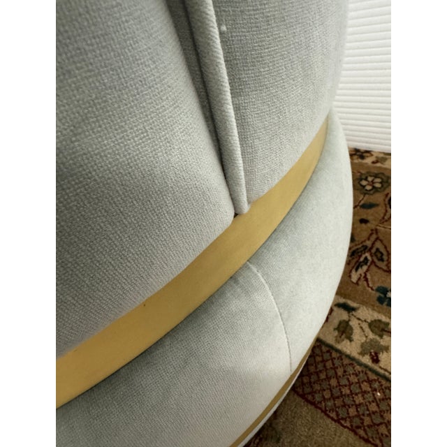 Sophisticated Barrel Back Swivel Chair For Sale - Image 9 of 12