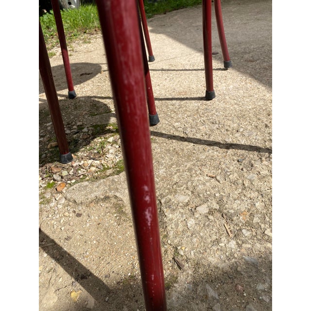 Burgundy Fabric and Metal Bistro Chair, 1990 For Sale - Image 13 of 18