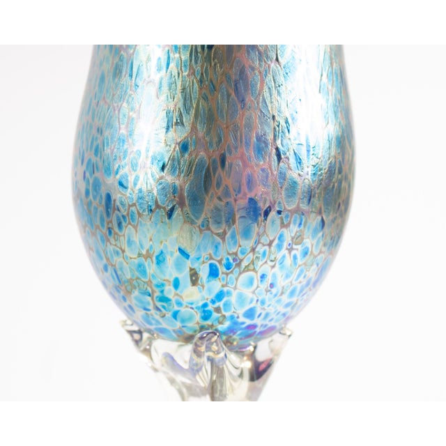 Contemporary Aaron Slater Signed Art Glass Wine Glass Goblets For Sale - Image 3 of 9