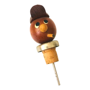 Danish Teak Head Bottle Stopper
