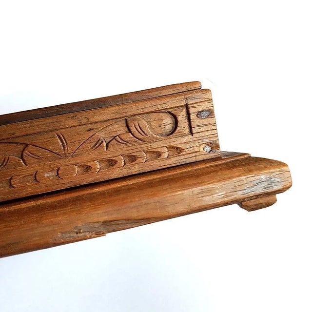 Vintage Art Deco Asian Hand Carved Desk Set, Set of 2 For Sale - Image 14 of 15