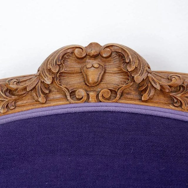 French Bergere Armchair in Velvet For Sale - Image 4 of 13