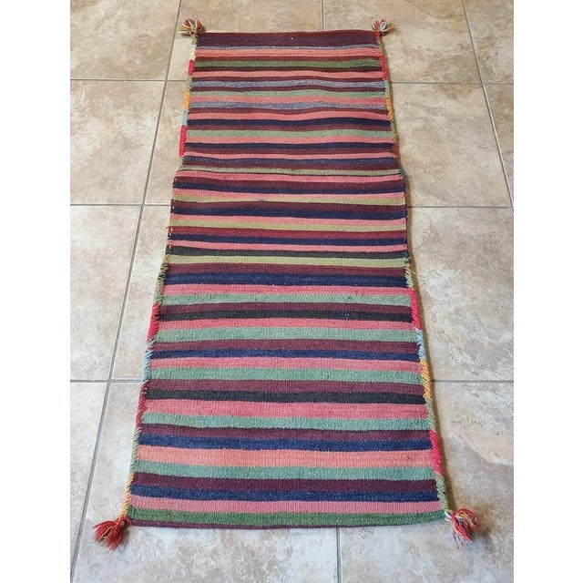 Turkish Vintage Turkish Hand Woven Kilim Donkey Saddle Bag For Sale - Image 3 of 11