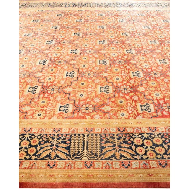 Solo Rugs Mogul, One-of-a-Kind Hand-Knotted Area Rug in Orange, 9' 2" x 12' 0" For Sale - Image 4 of 8