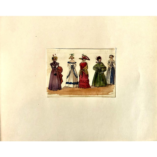 Set of Six Original Watercolor and Ink Depictions of 18th- And 19th-Century European Fashions For Sale In San Francisco - Image 6 of 13