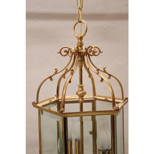 Gilt Metal and Glass Lanterns, 1990s, Set of 2 For Sale - Image 3 of 15