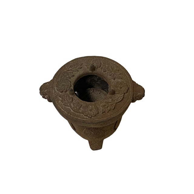 Rustic Vintage Iron Metal Finish Rustic Ding Burner Shape Small Figure For Sale - Image 3 of 6