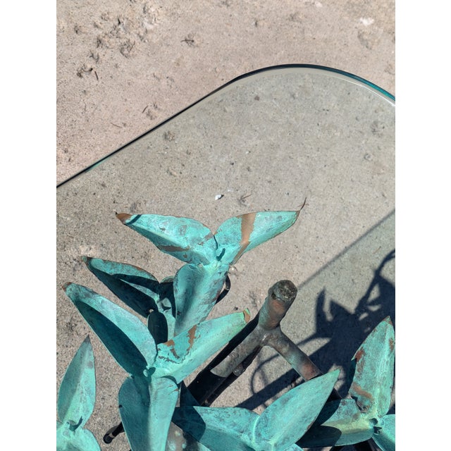 Late 20th Century Hand Made Copper Triangle Mangrove Coffee Table Botanical For Sale - Image 9 of 16