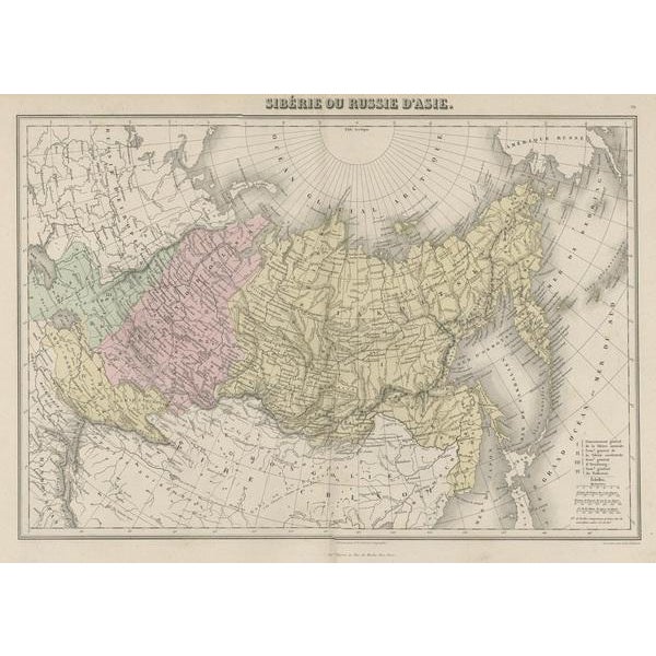 Traditional Antique Map of the Russian Empire in Asia, 1880 For Sale - Image 3 of 5