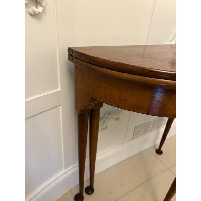 Victorian Mahogany Demi Lune-Shaped Card Table, 1880s For Sale - Image 10 of 13