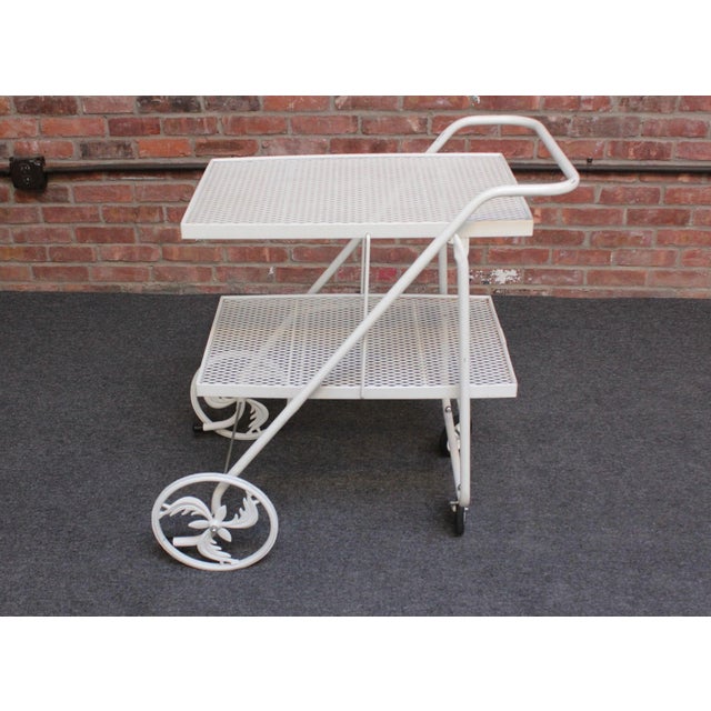 Russell Woodard Mid-Century Modern Painted Metal Garden Tea/Bar Cart Trolley For Sale - Image 4 of 11
