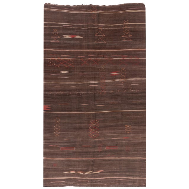 1940s Vintage Moroccan Throw 5'2 X 10'7 For Sale - Image 5 of 8