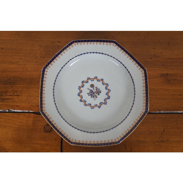 Ceramic Antique 18th Century Chinese Export Qianlong Armorial Federal Porcelain China Set- 7 Pieces For Sale - Image 7 of 13