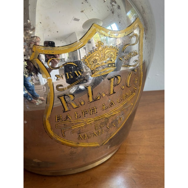 Ralph Lauren Mercury Oversized Lamp With Rl Crest For Sale In San Diego - Image 6 of 11