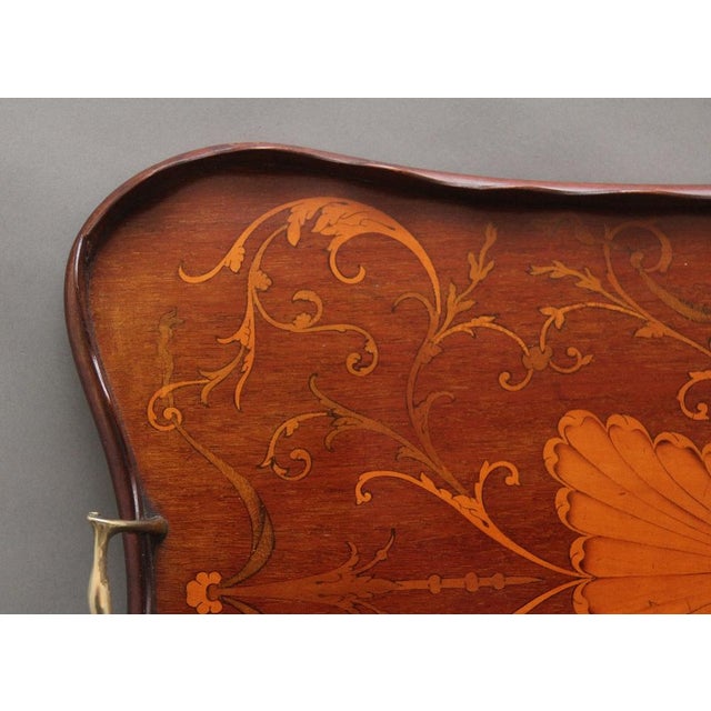 Antique Inlaid Mahogany Tray, 1880 For Sale - Image 4 of 8