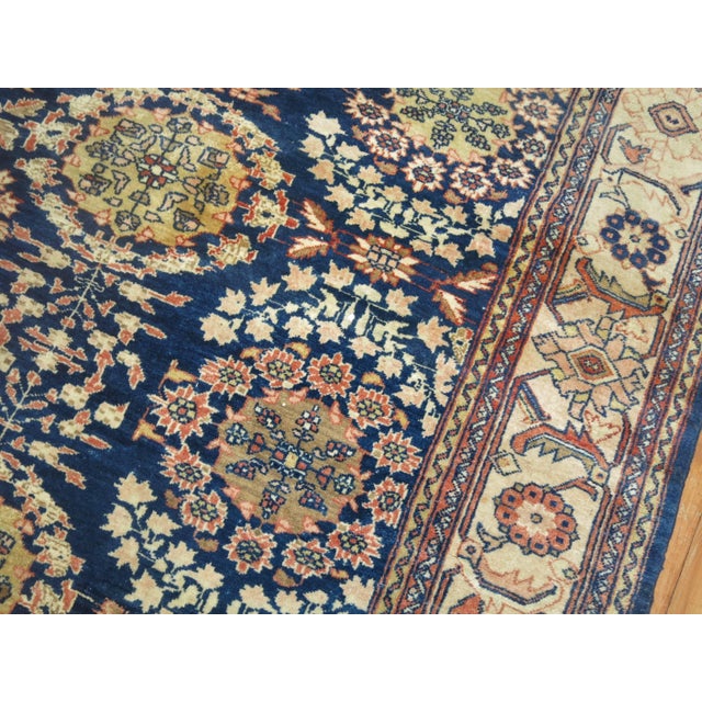 Room size Persian Mahal rug with a blue field and ivory border. 8'10'' x 11'7'' Mahal Persian carpets from the 19th...