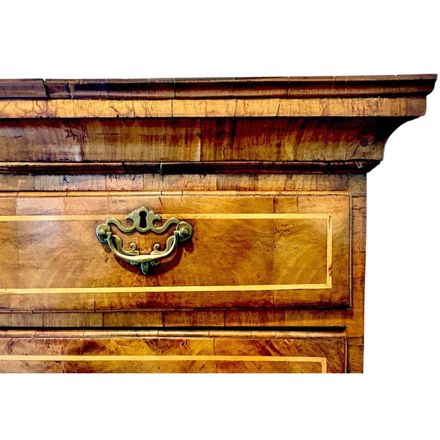 19th Century English Burled Walnut Highboy Chest on Stand For Sale - Image 15 of 18
