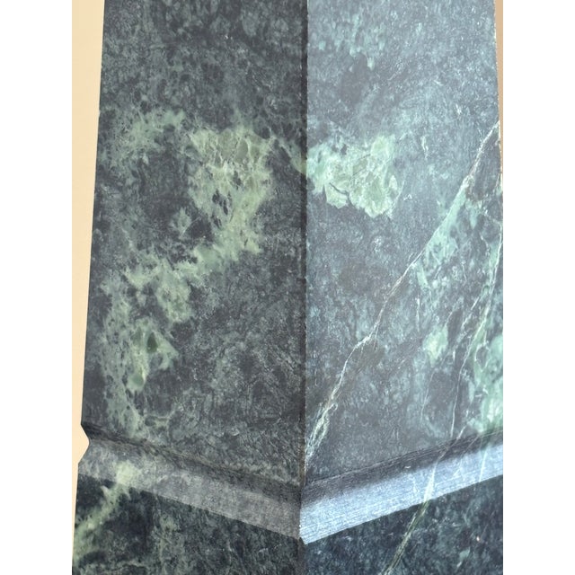 16' Neoclassical Style Dark Green Marble Obelisk For Sale - Image 12 of 17